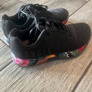 NOBULL Women’s Black Sneakers with Floral Design